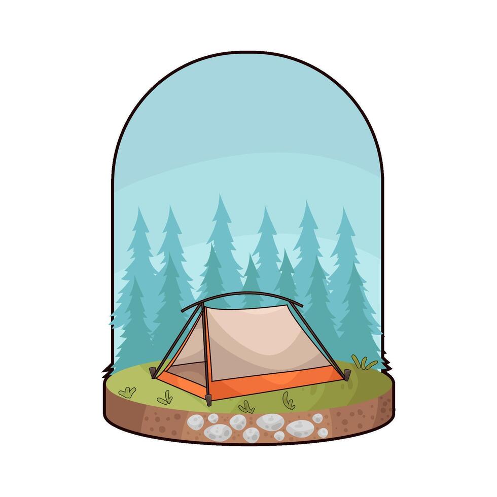 small camping tent vector