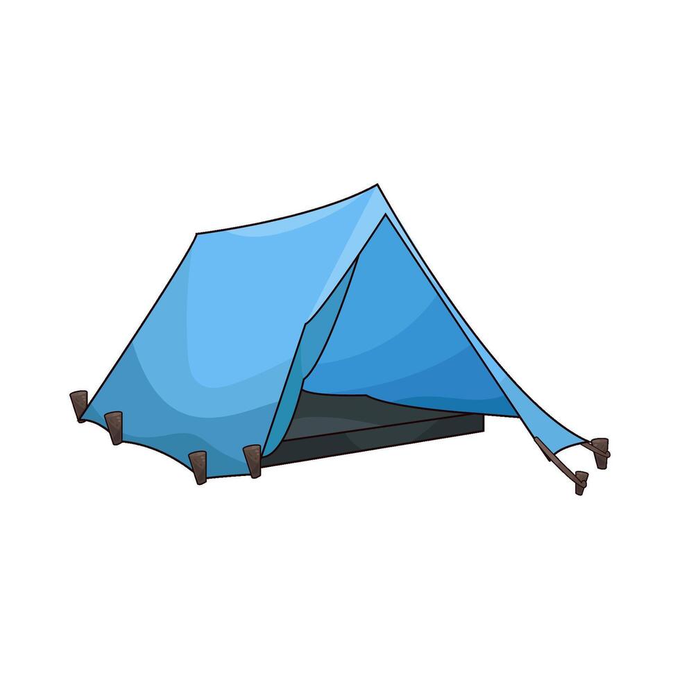 blue minimalist tent vector