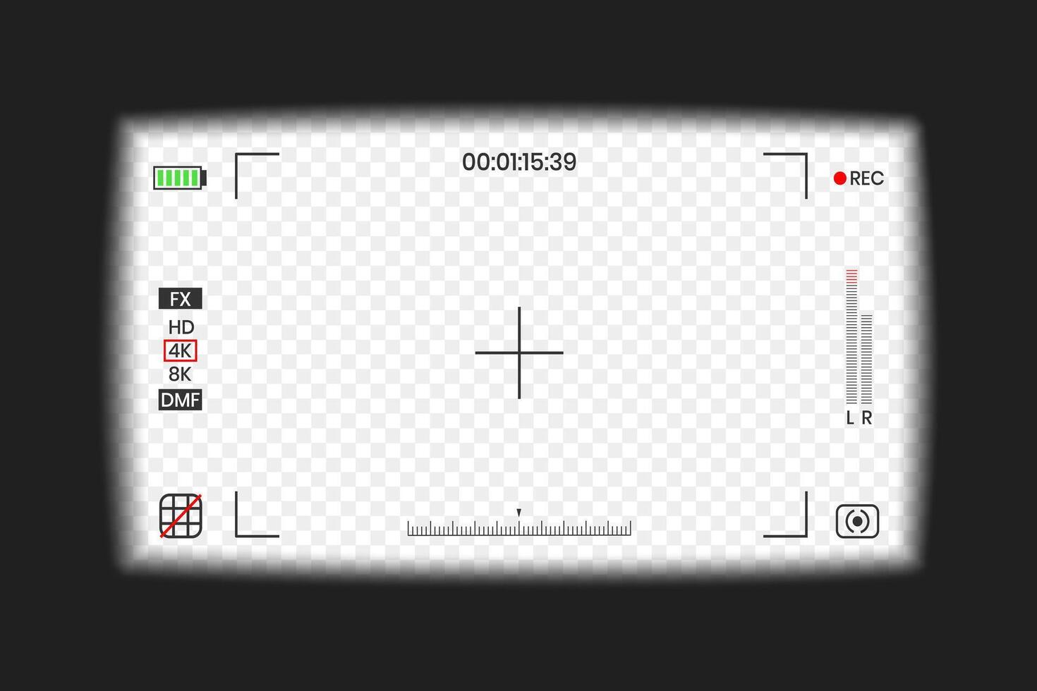 Camera viewfinder or photo frame recorder flat style design illustration. vector