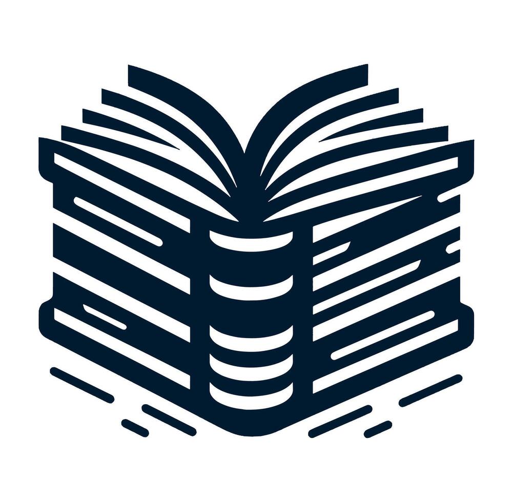 An open book icon on a white background vector
