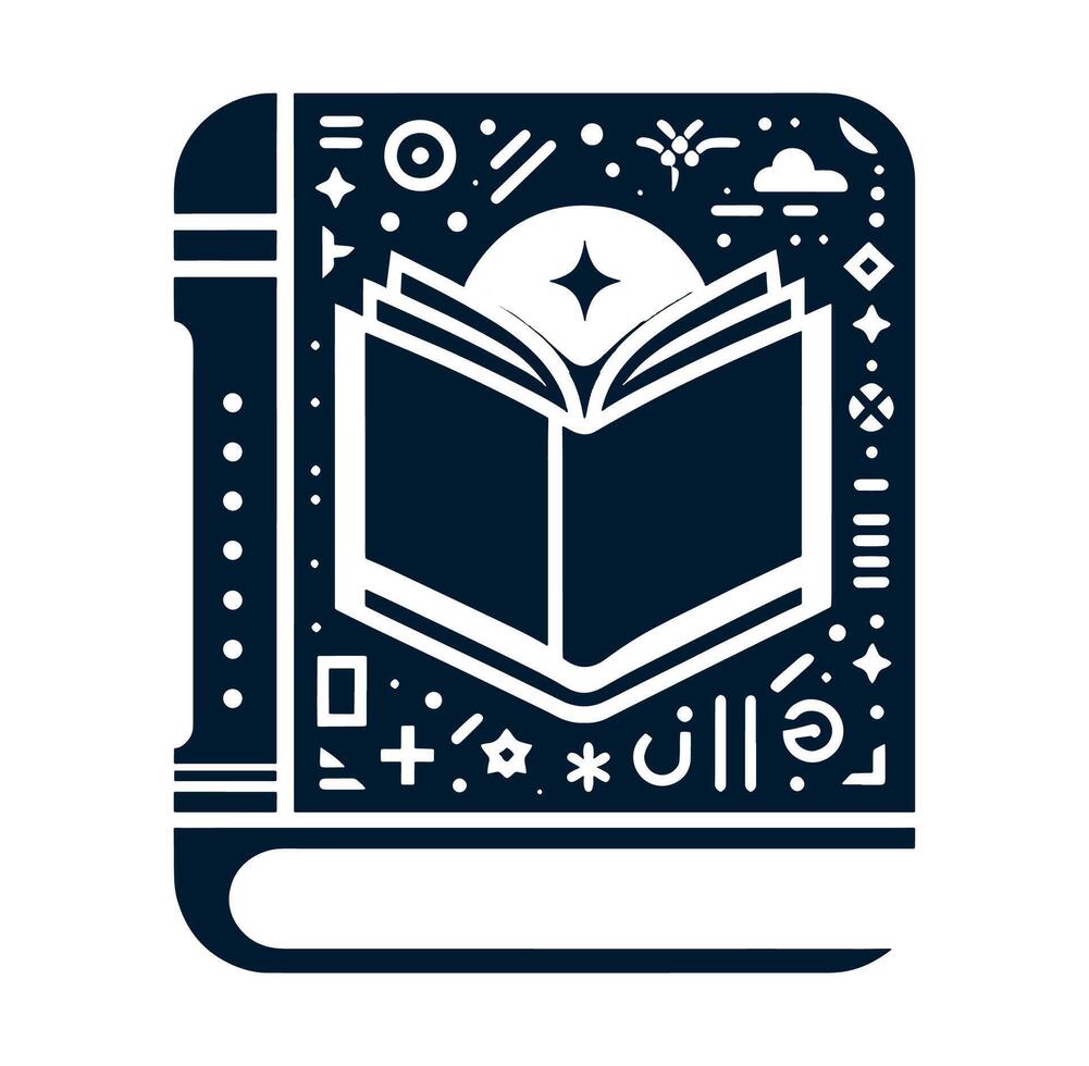 An open book with a star on it vector