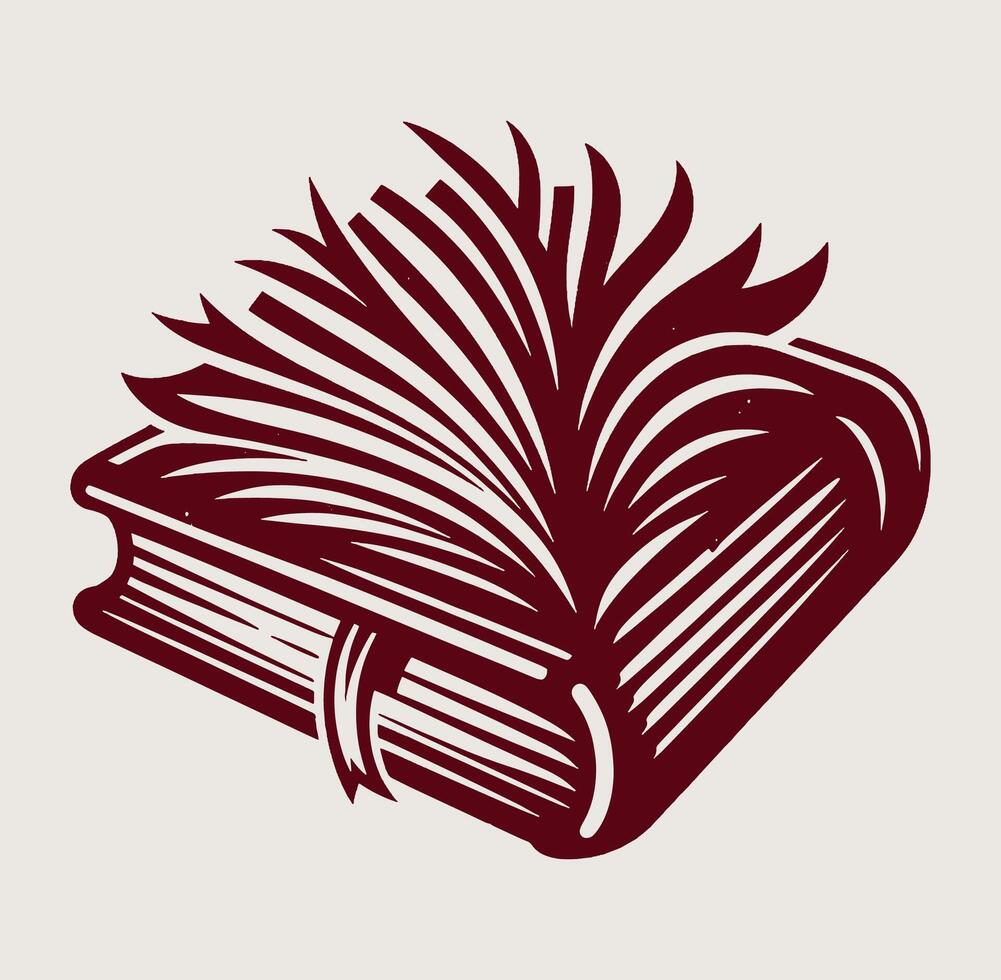An open book with a feather on it vector
