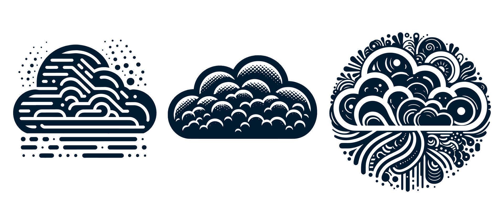 Set of clouds illustration. vector