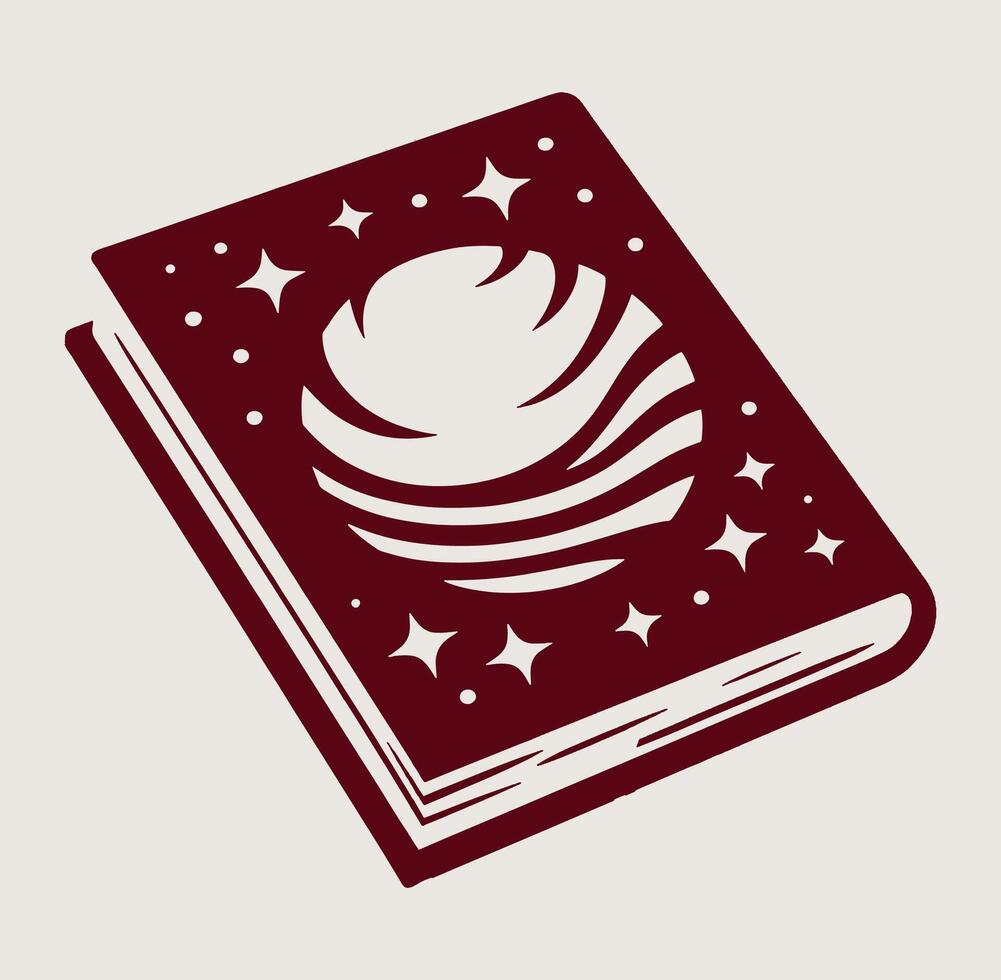 An illustration of a book with a globe on it vector