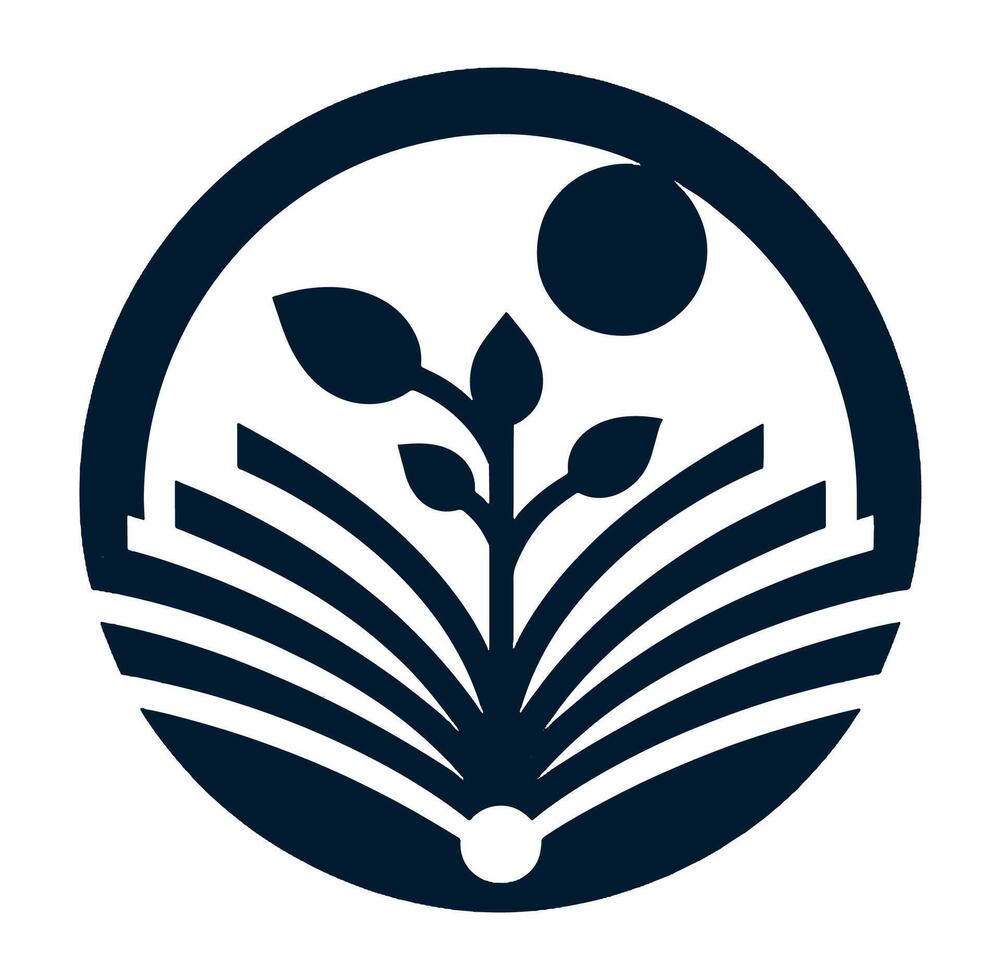 The logo for the library of the future with a background. vector