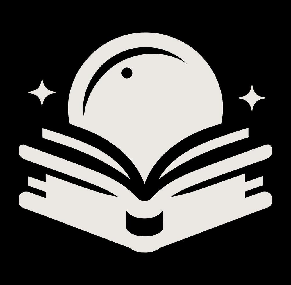 A book with a moon on it and stars vector