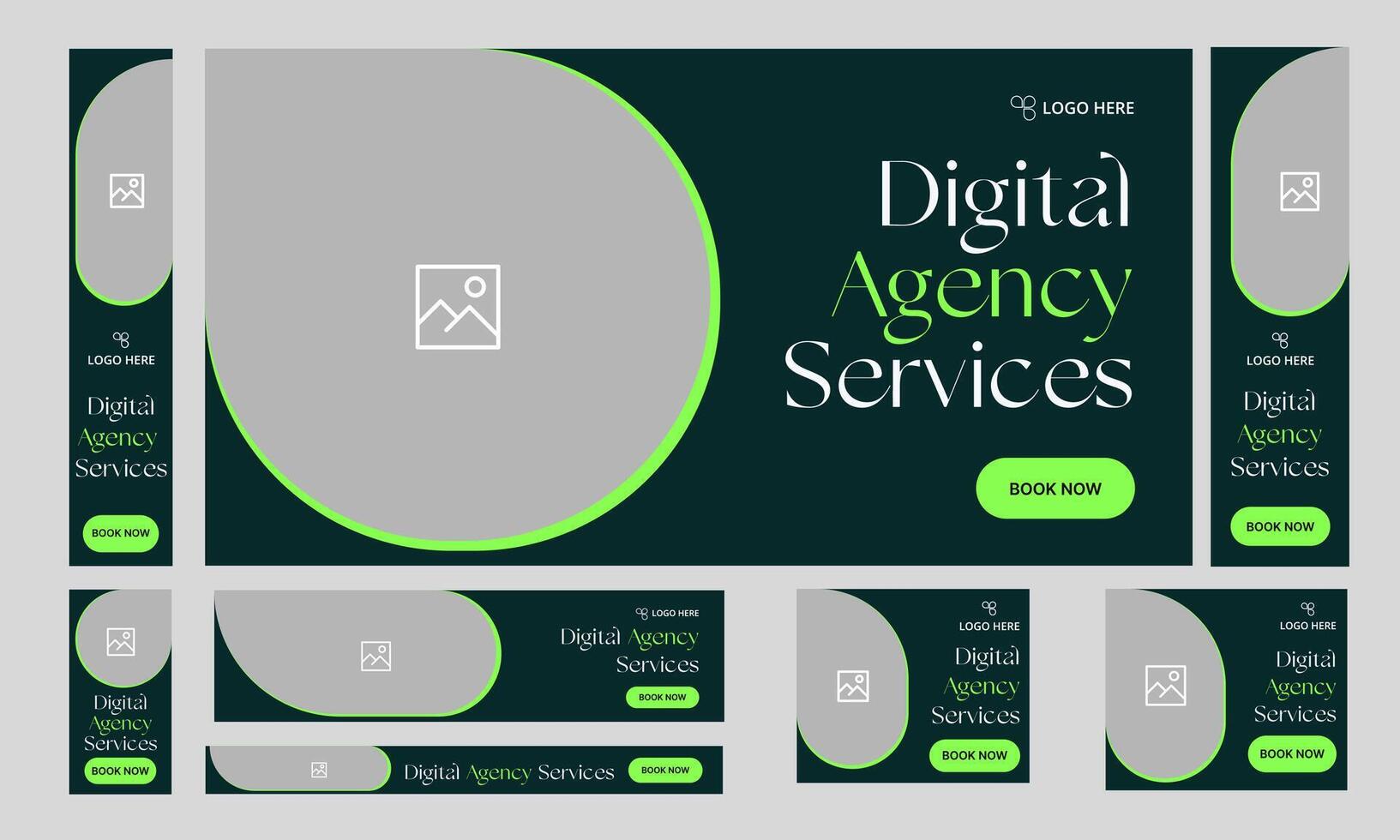 Best digital agency web set banner design for social media post, startup business web bundle banner design, customizable eps 10 file format vector