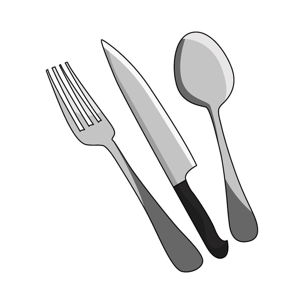 Cutlery fork knife and spoon vector