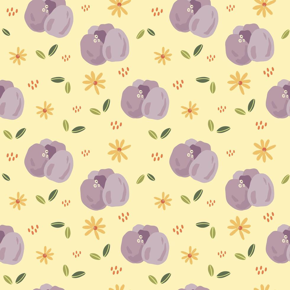 Hand Drawn Flower Seamless Pattern Design vector