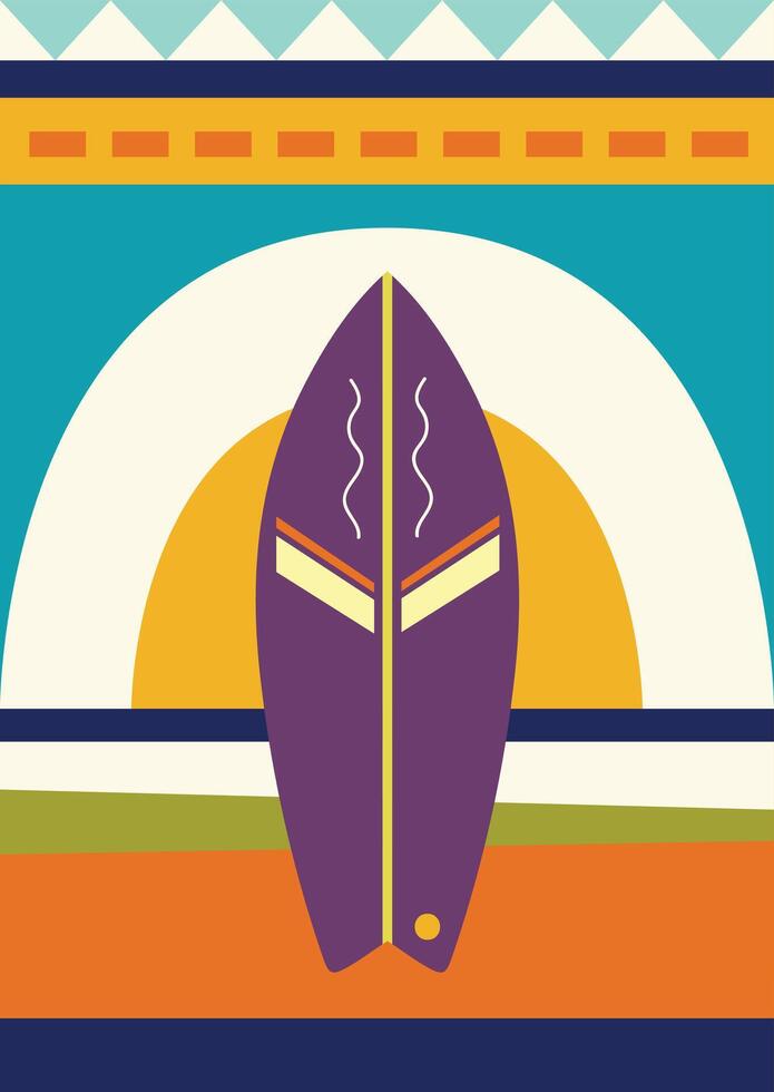 Colorful Surfing Board Illustration Design vector