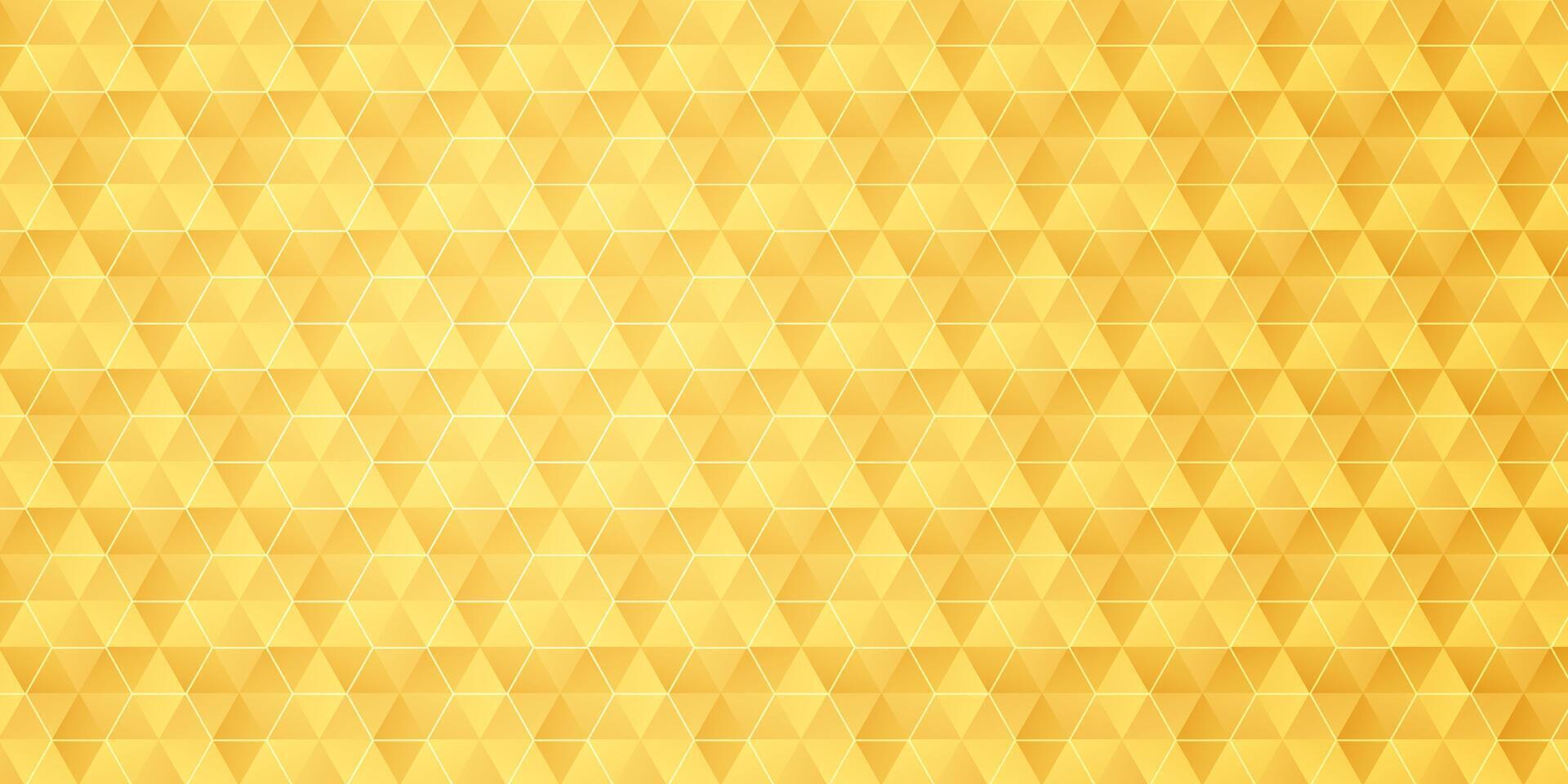 Golden abstract geometric background with a triangle pattern. Geometric warm background featuring hexagonal elements. Interconnected honeycomb, create a modern, elegant, and luxurious abstract design. vector