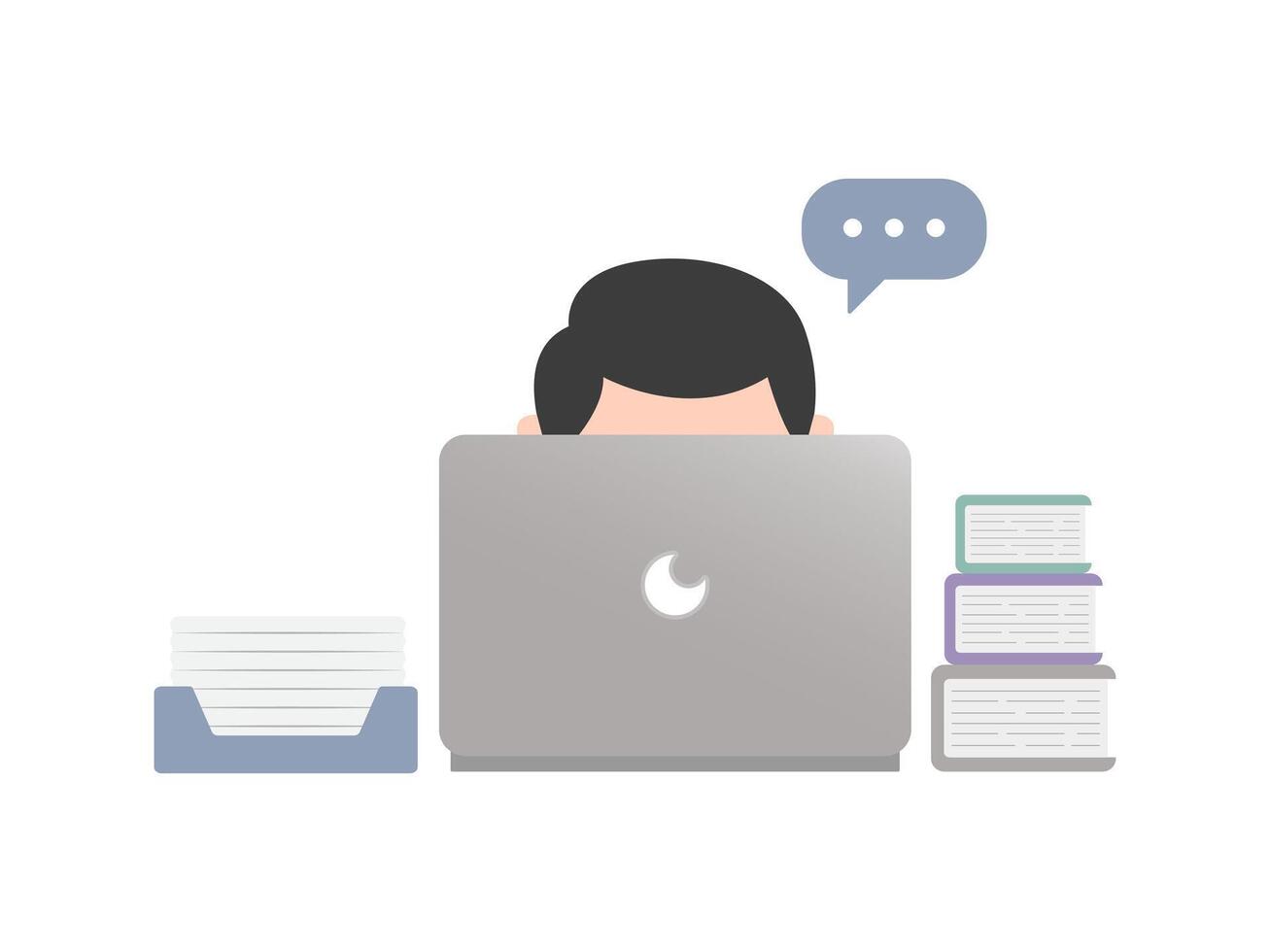 Laptop flat design illustration. businessman flat design. digital marketing illustration. web designer. modern minimalist design vector