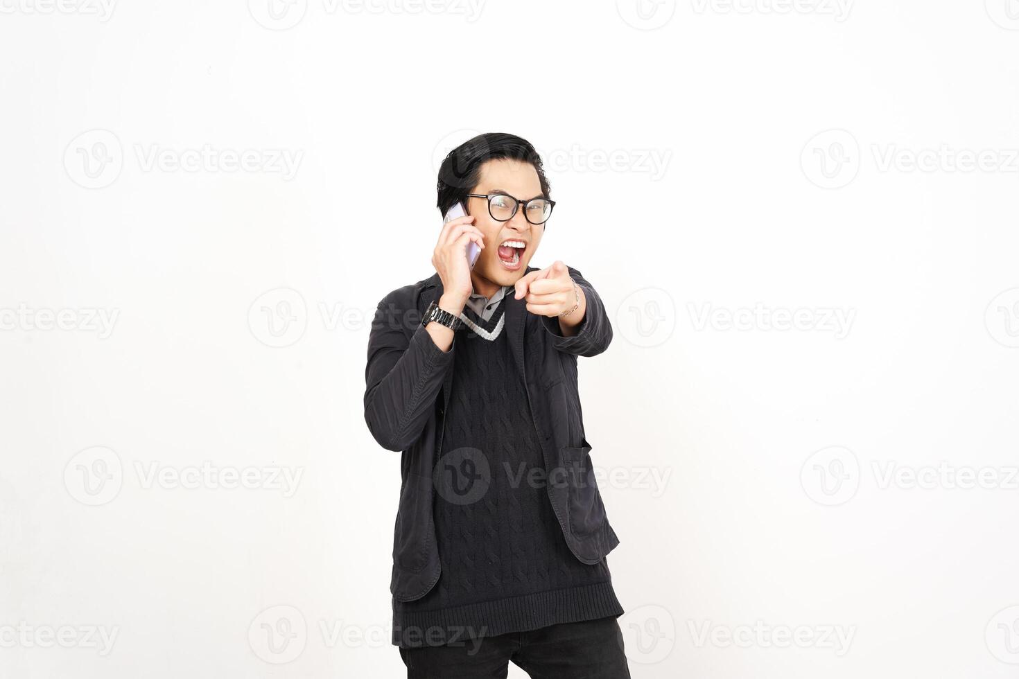 A man in glasses and a sweater is holding a cell phone photo