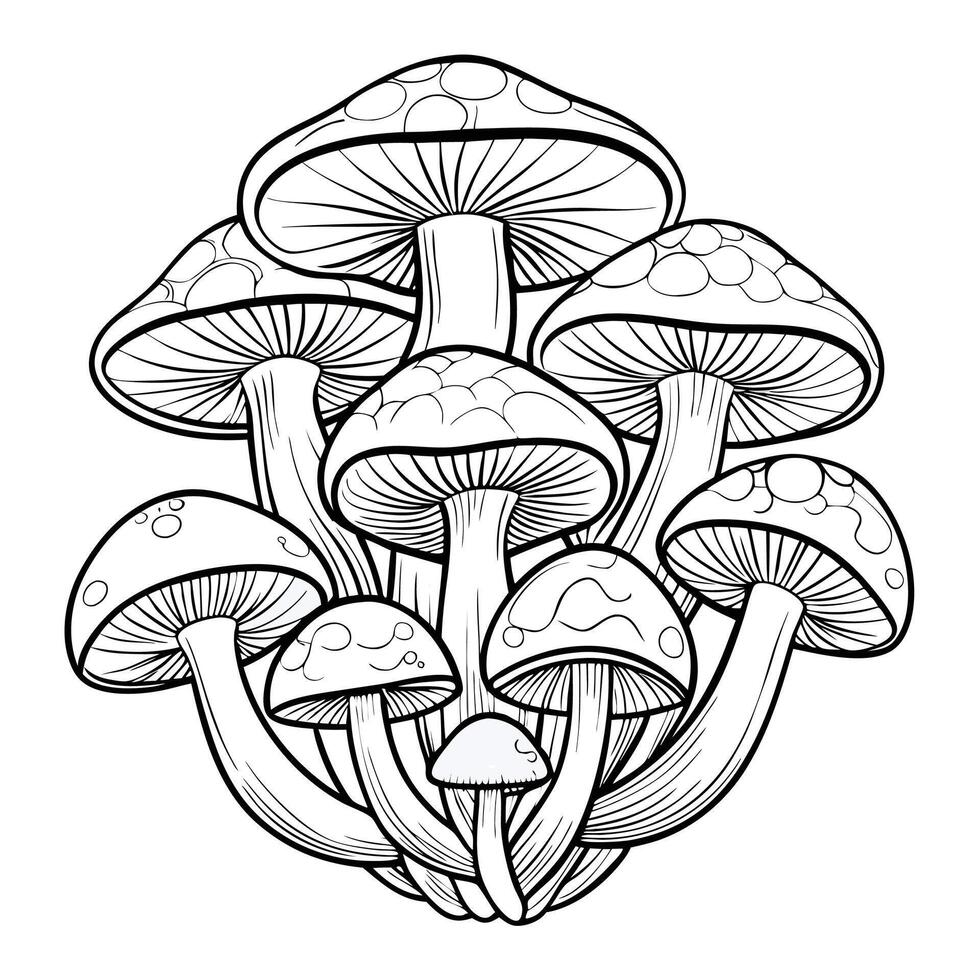 Cartoon Mushroom Character with Happy Expression vector