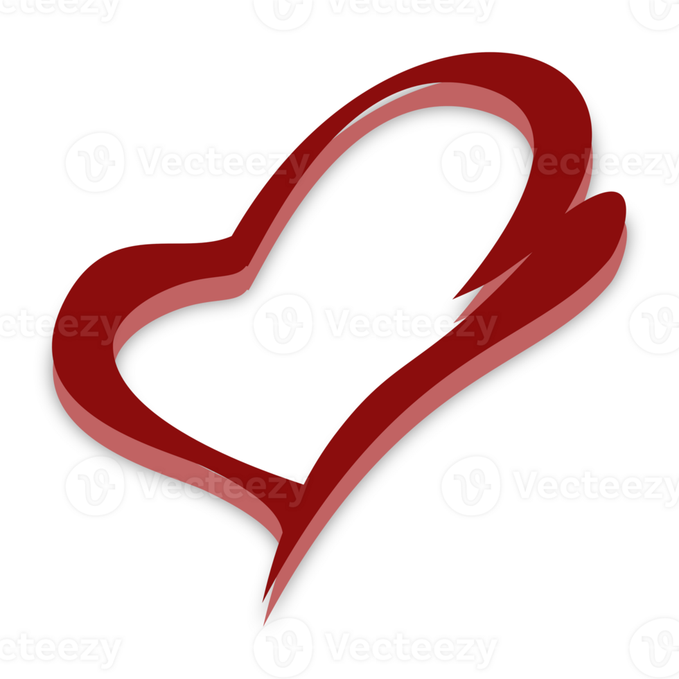 Unique and stylish 3D red heart frame perfect for love and romance themed projects png