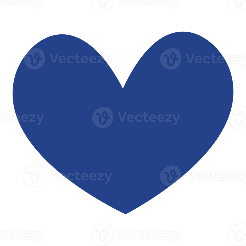 Simple and solid blue heart icon suitable for projects related to love and support png