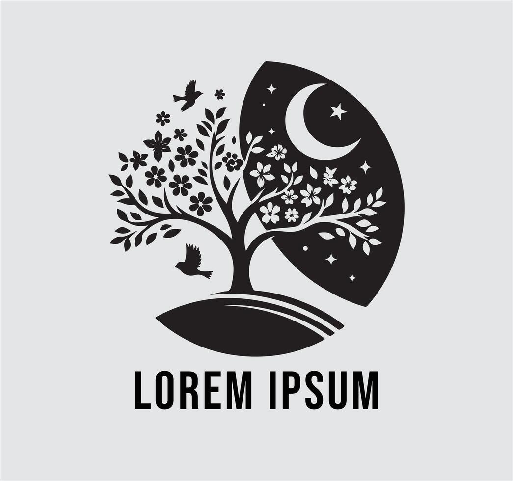 High-Quality Tree Silhouette Logo for Professional Use vector