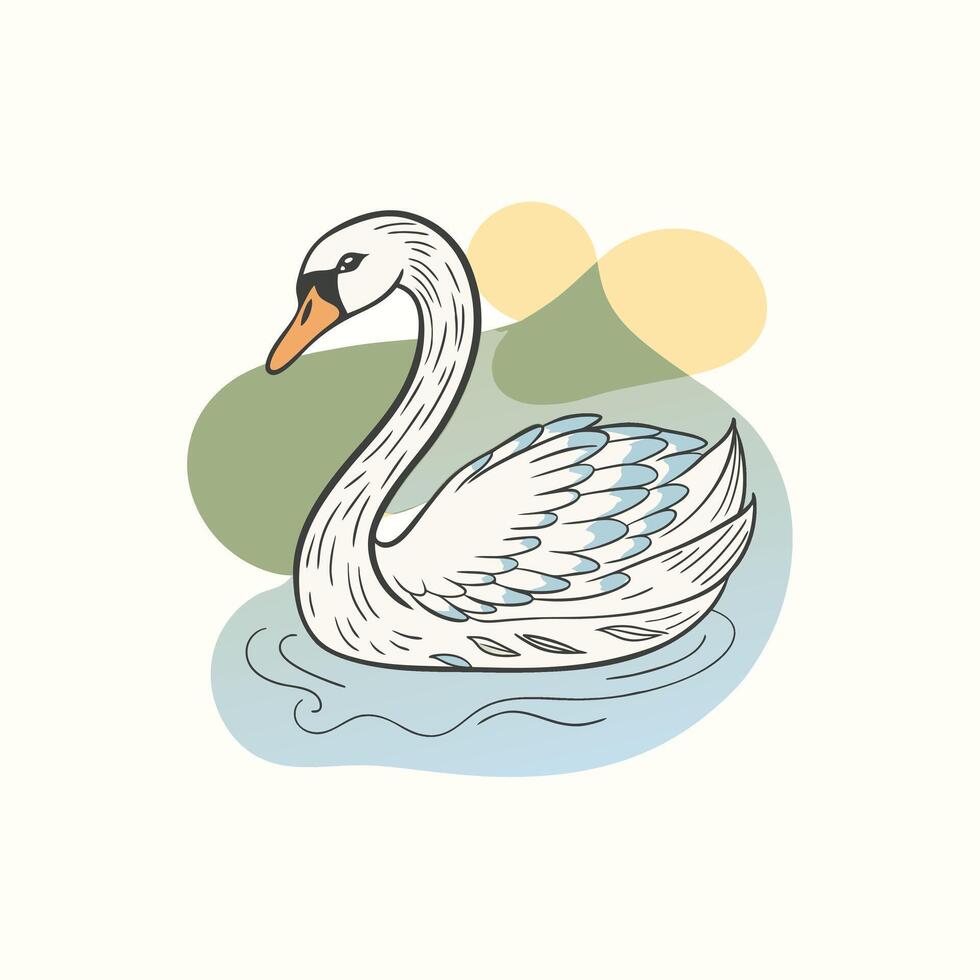 Adorable Swan Graphic for Fashionable Tees vector
