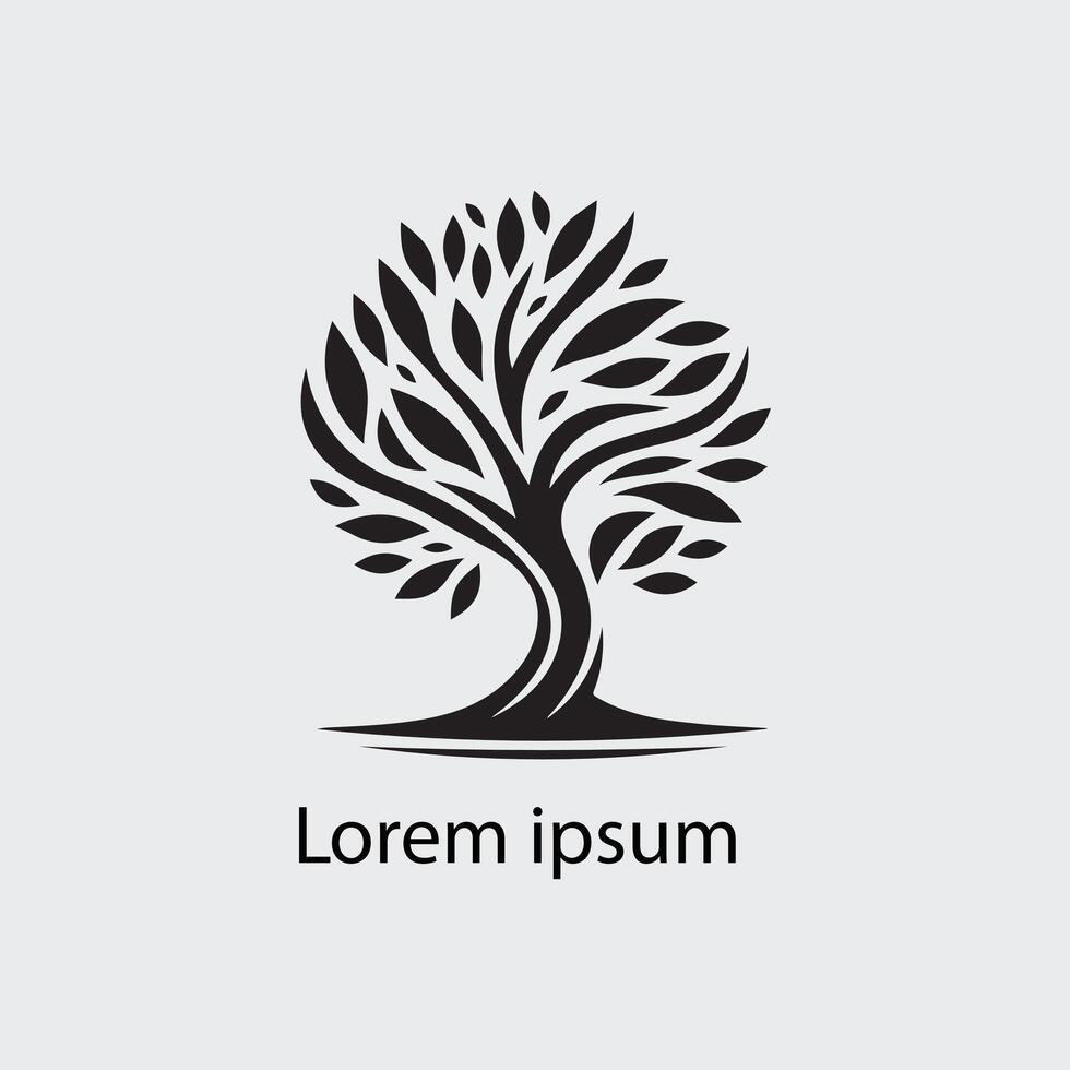 Unique Tree Silhouette Logo Design for Sustainability vector