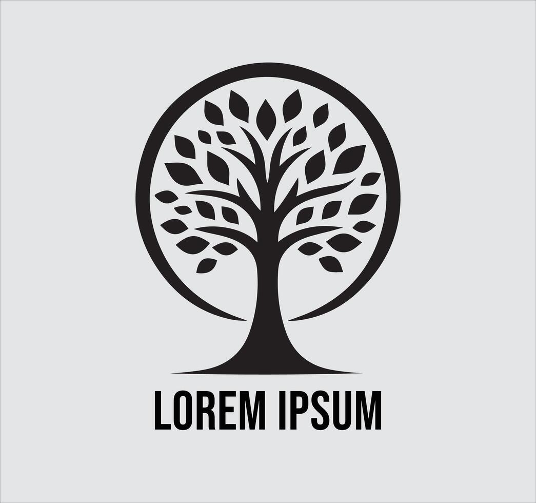 Trendy Tree Silhouette Logo for Modern Business Identity vector