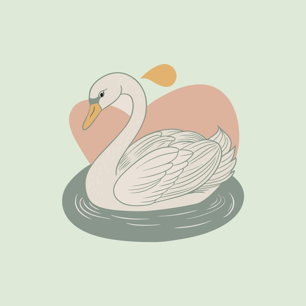 Charming Swan Artwork for Trendy T-Shirt Designs vector