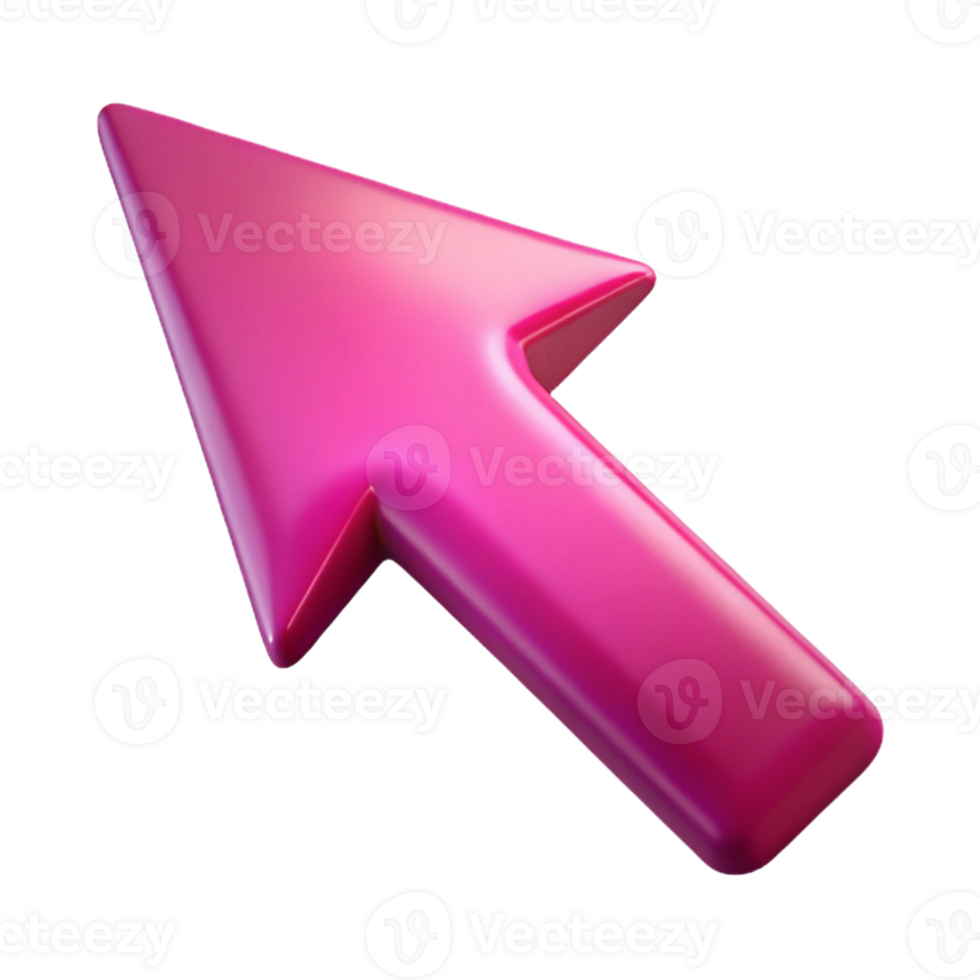 Bright Pink Arrow Symbol Showing Direction in Modern Style png