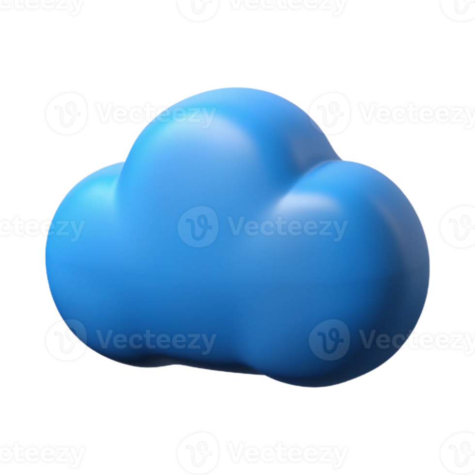 Smooth Blue Cloud Icon Representing Data Storage and Management png