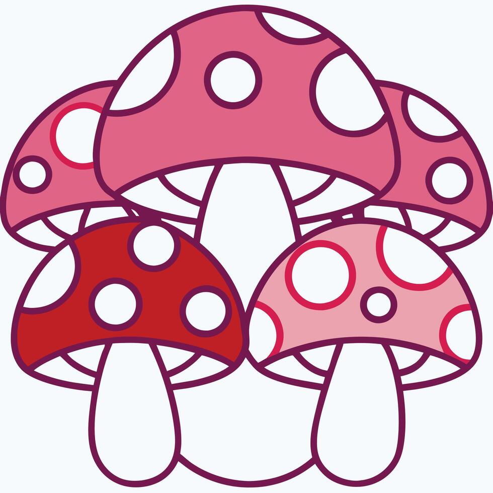 Amanita Mushroom in Retro Illustration Style vector