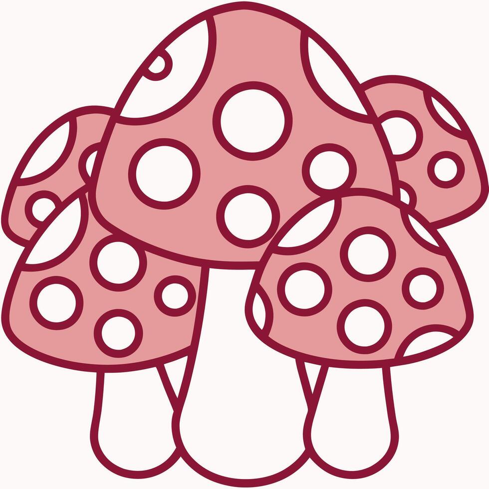 Cute Cartoon Mushroom Character Set vector