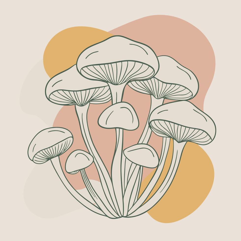 Magic Mushroom and Mystical Elements Set vector