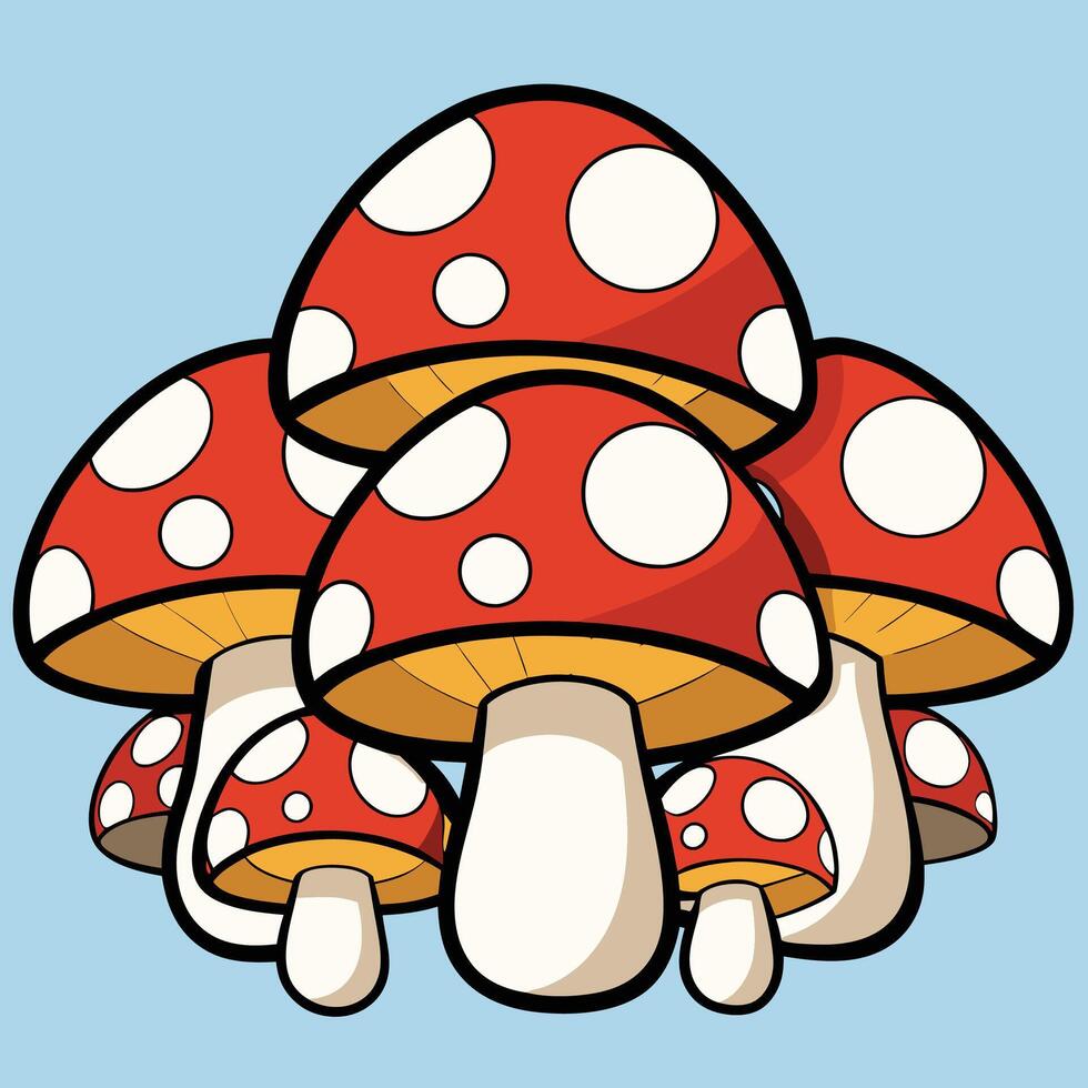 Magic Mushroom with Celestial Background vector