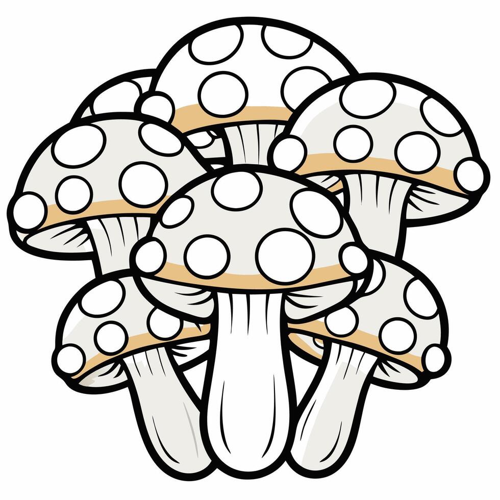 Magic Mushrooms in the Forest Illustration vector