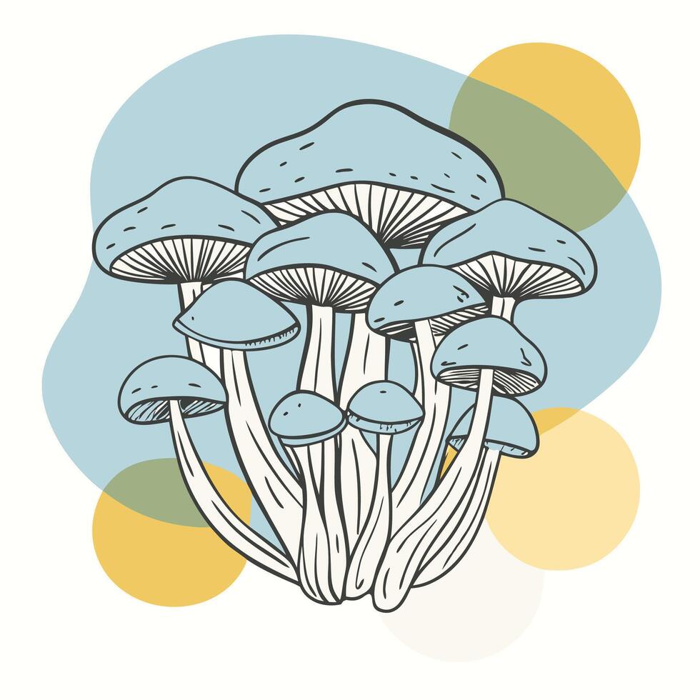 Unique Psychedelic Mushroom Icons vector