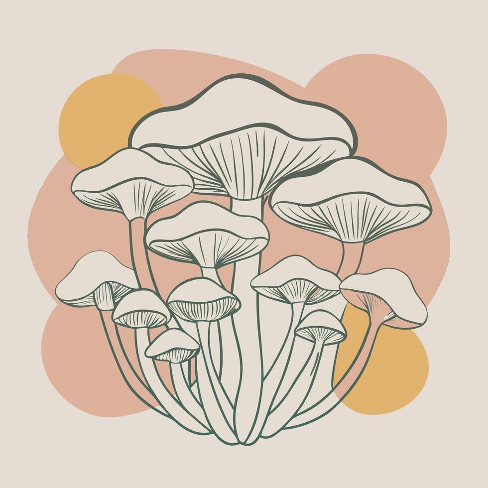 Forest Mushroom Sketch Collection vector
