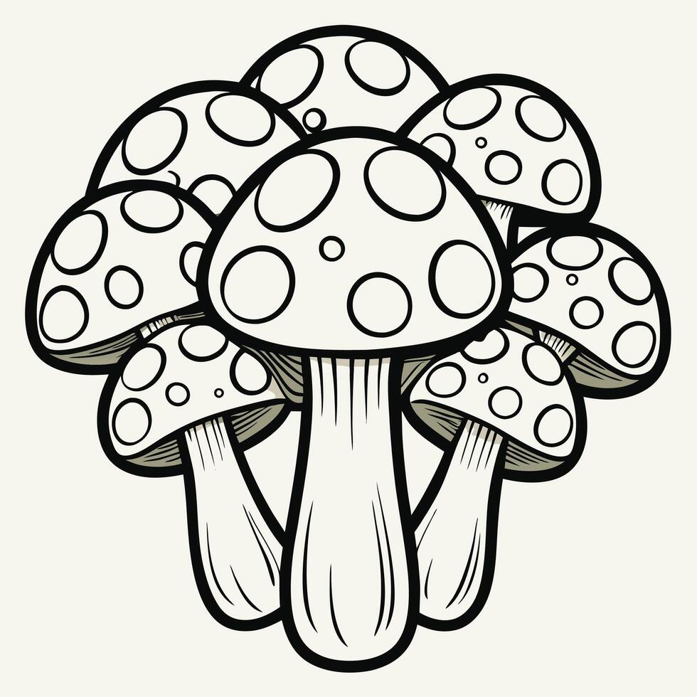 Celestial Boho Mushroom and Stars Graphics vector