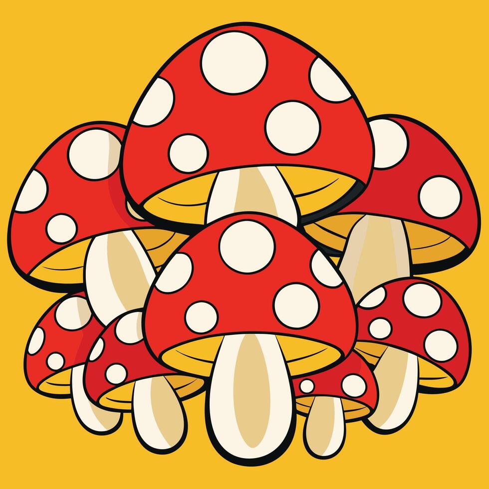 Hand-Drawn Mushroom and Plant Illustrations vector