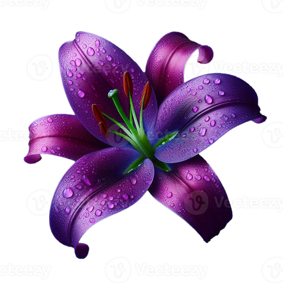 Premium-quality purple lily flower with a transparent background for seamless design integration. png