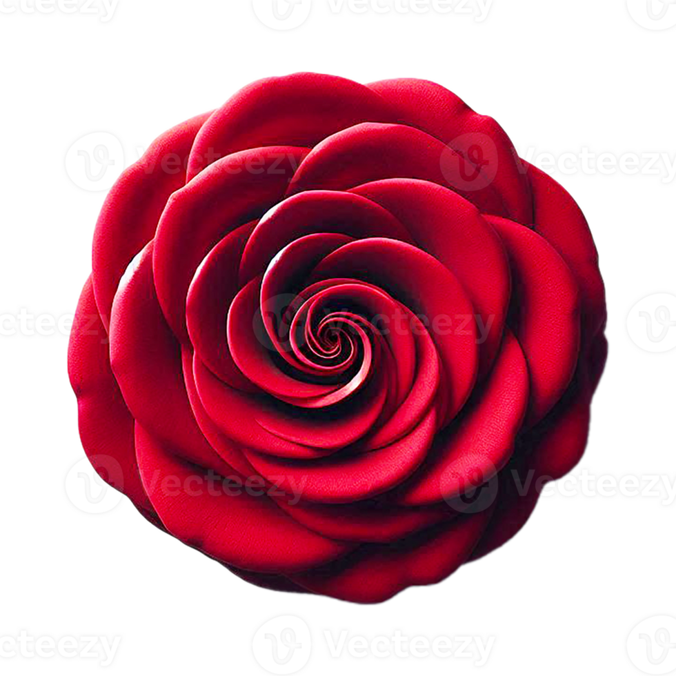 Red rose flower clipart with a transparent background, suitable for web design, printing, and branding. png