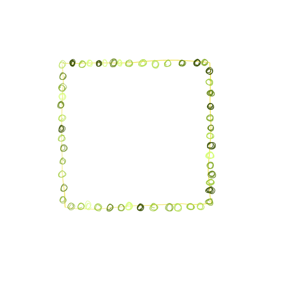 A square frame with green dots on it png