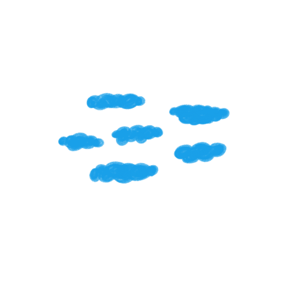 Playful Blue Clouds Illustration png