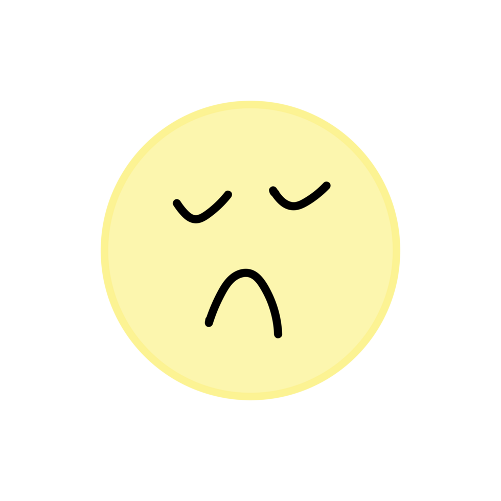 Disappointed Emoji with Frown and Closed Eyes png
