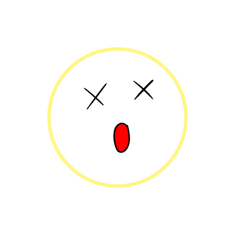 Surprised Face with X Eyes and Open Mouth png