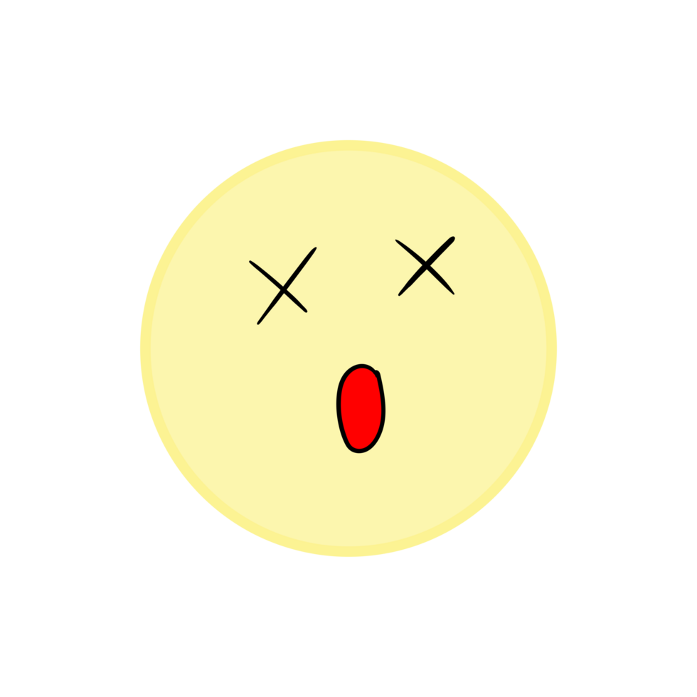Shocked Emoji with X Eyes and Open Mouth png