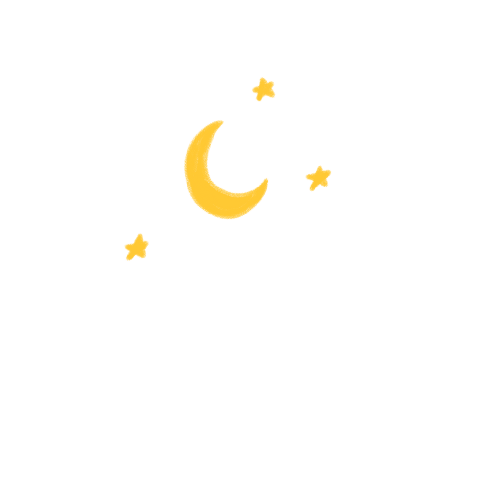 A yellow moon and stars in the sky png