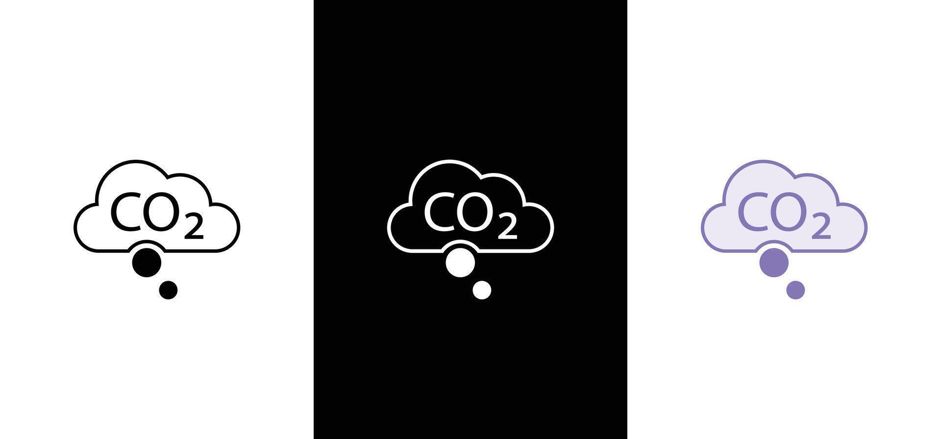 CO2 emissions icon sign . CO2 emission, reduction, neutrality concept flat icon set. vector