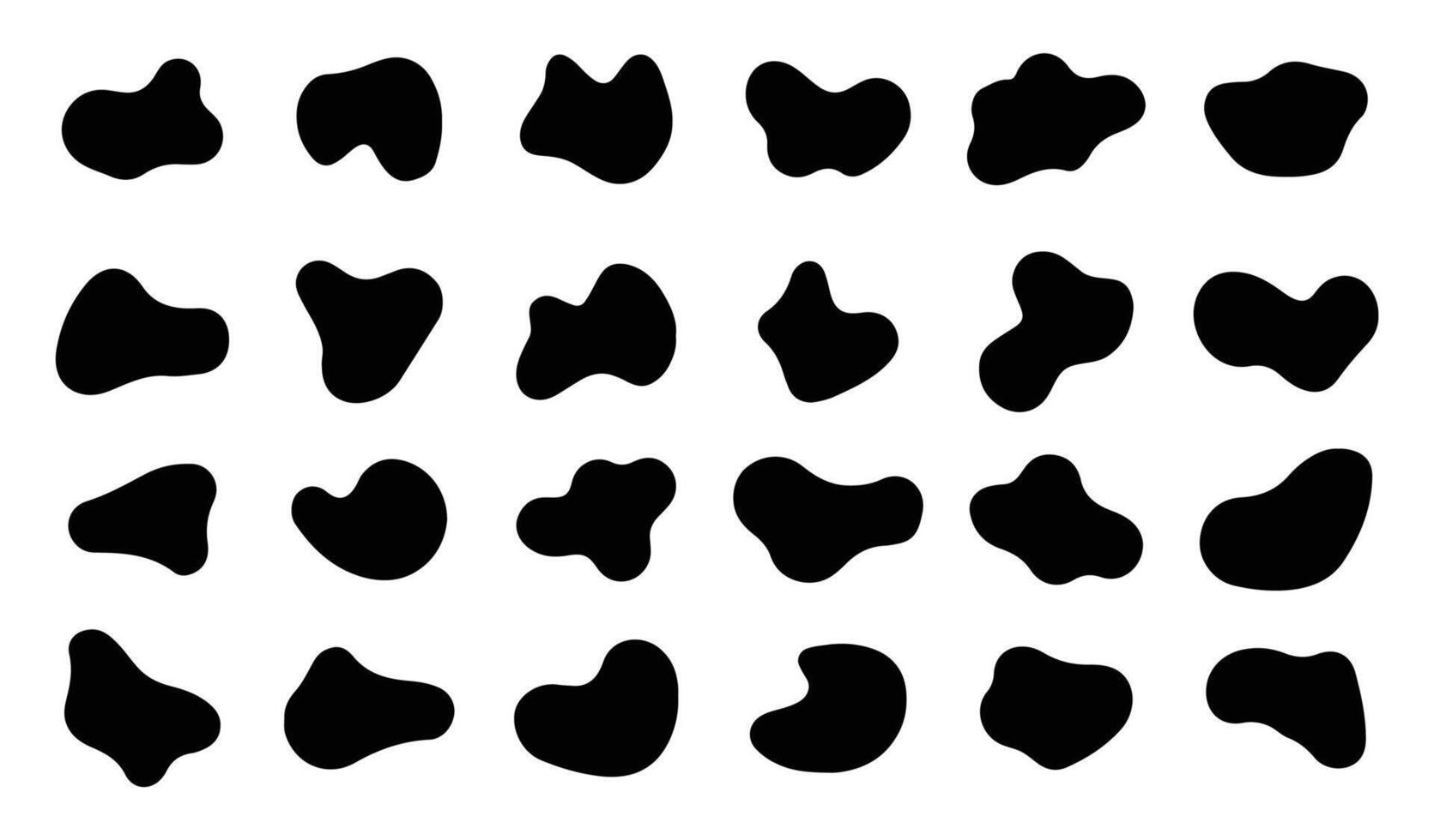 Blob shape organic illustration set. Abstract blotch shape. Fluid Blob Geometric Forms vector