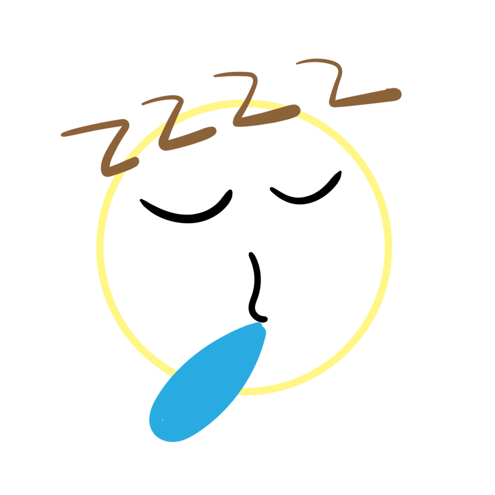 Sleepy Face with Z's and Drool png