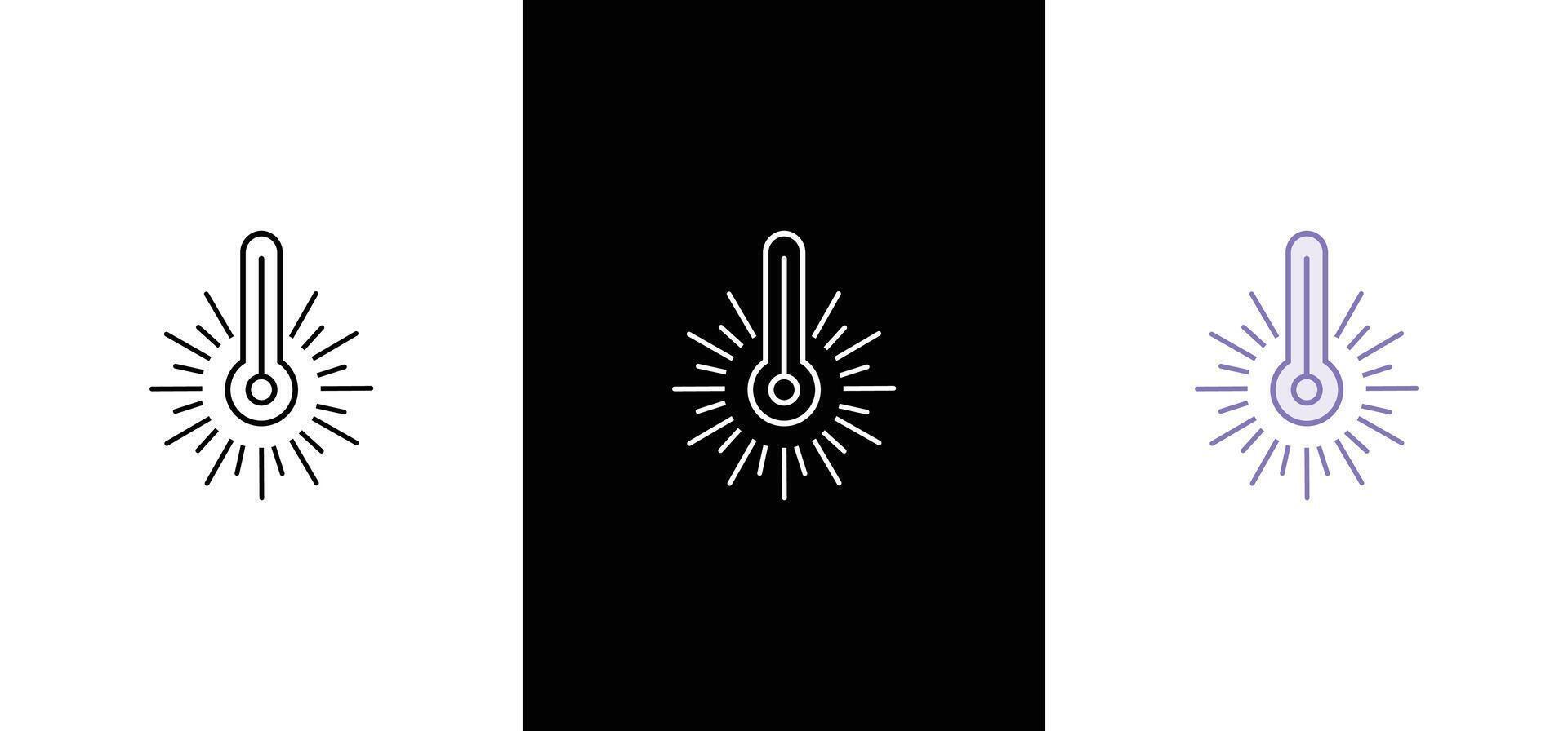 Weather Sign. Temperature icon set. Temperature Scale Symbol. Warm cold Symbol - stock . vector