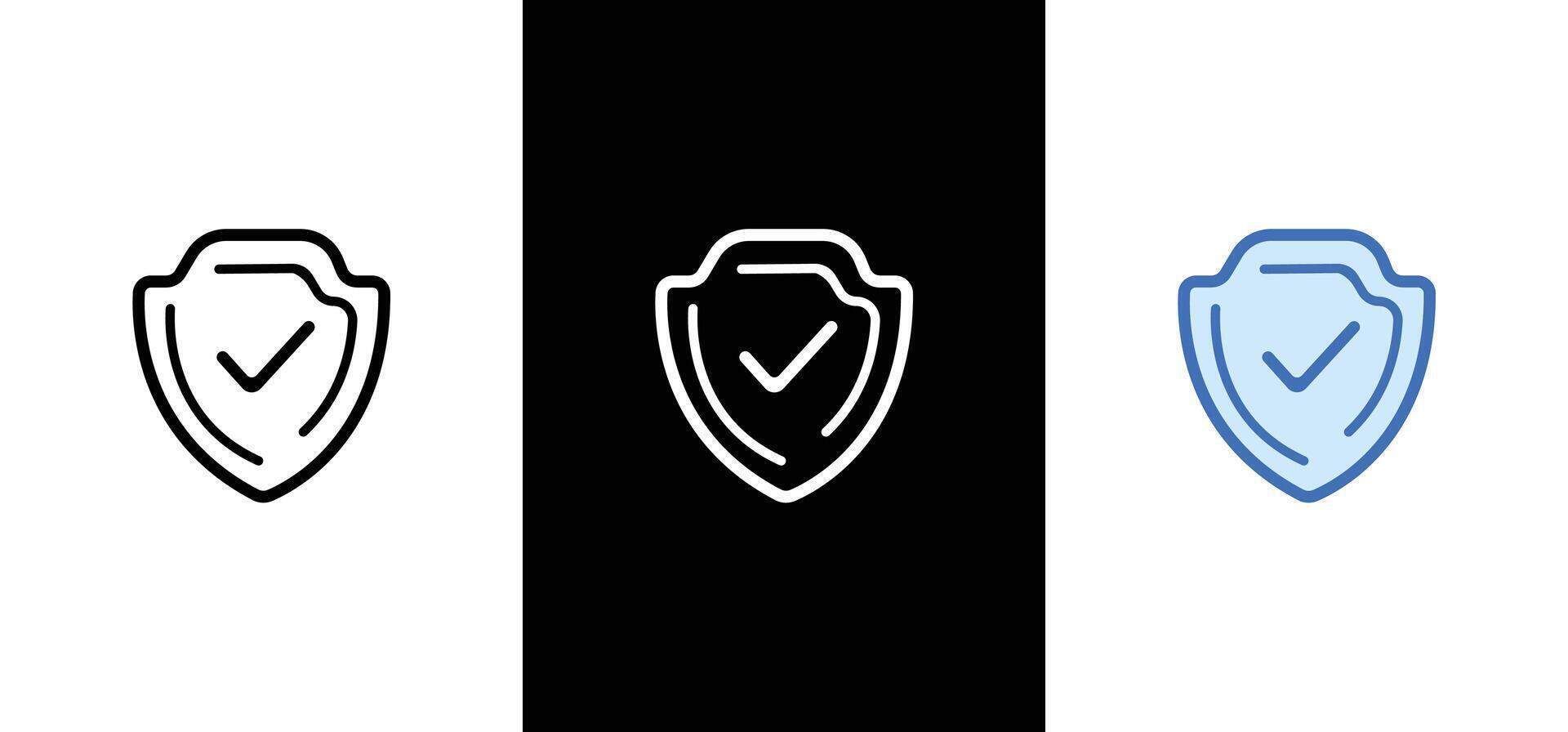 Shield check mark icon . Protection secure lock sign. Security and privacy symbol. Secure internet icon. vector