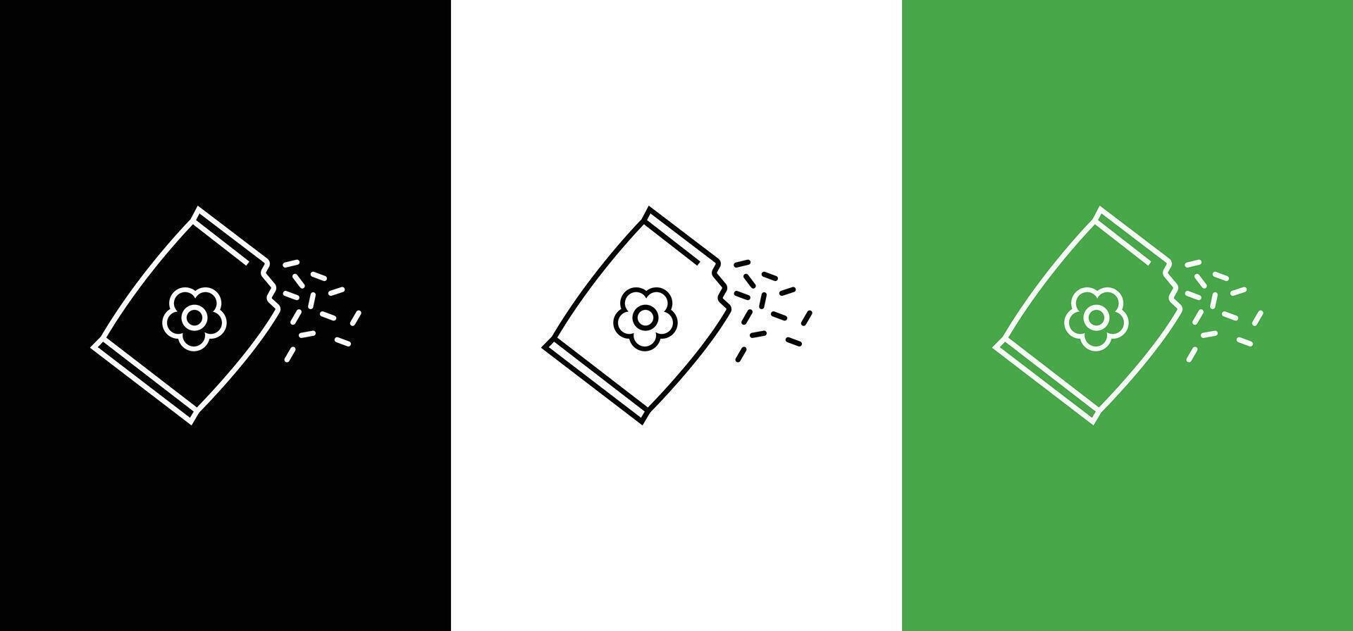 Sowing seeds. editable outline stroke. Growing seedlings. vector